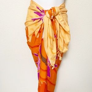 Long Multicolor Beach Sarong Cover up Dolphins